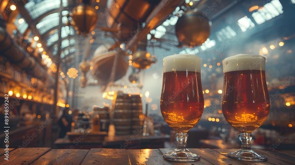 Steampunk Airship Themed Ale in a Cloud-Piercing Sky Lounge Steampunk Airship Themed Ale in a Cloud-Piercing Sky Lounge