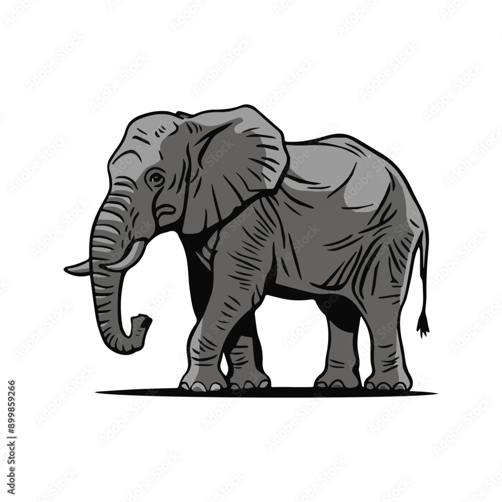 Fototapeta premium An elephant vector on a white background 4.eps