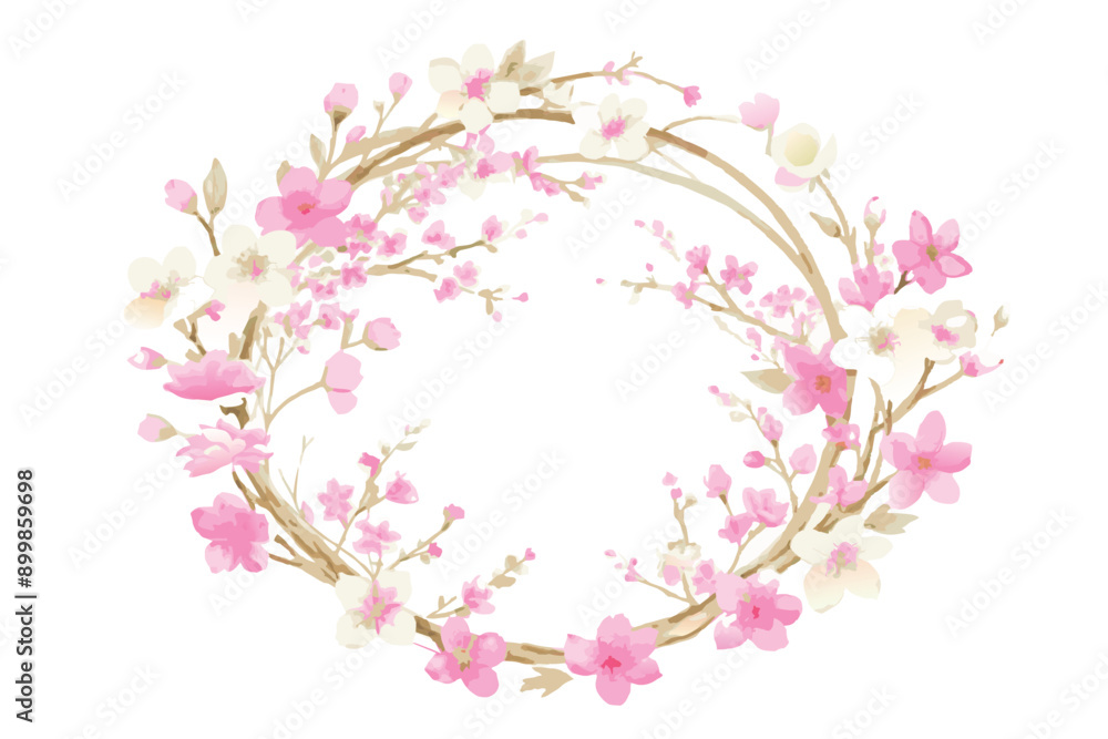 Fototapeta premium Watercolor Spring Floral Frame