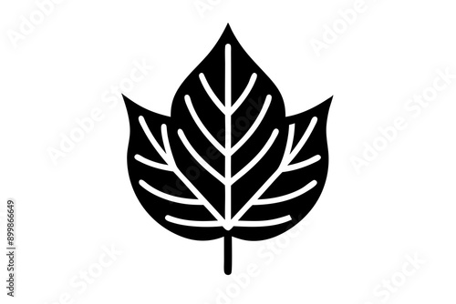 Vector Line Art Leaf Icon for Halloween Decoration