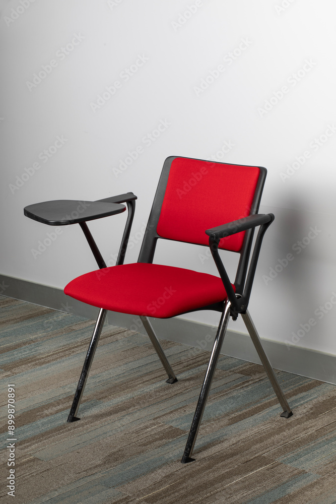 Red chair in class. School or office chair. Red chair in class. School or office chair.