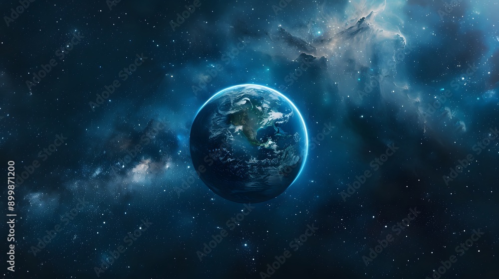 Obraz premium Earth centered in a vast, star-filled galaxy