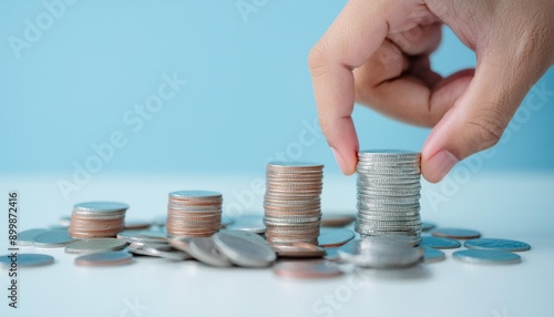 Image of accumulating wealth multiplication savings coins