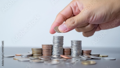 Image of accumulating wealth multiplication savings coins 