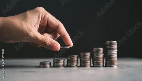 Image of accumulating wealth multiplication savings coins