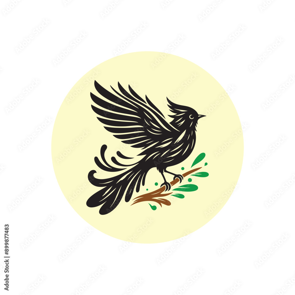 Obraz premium Hand-drawn bird silhouette vector illustration