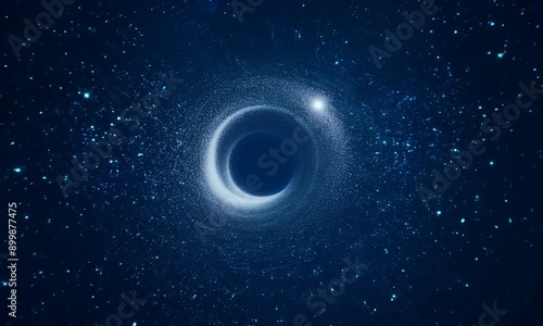 background with circles, Abstract circular particle tunnel technology background concept on dark blue background digital