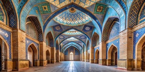 Arcade of the Blue Mosque or Kabud Mosque of Tabriz Iran AI Generative photo