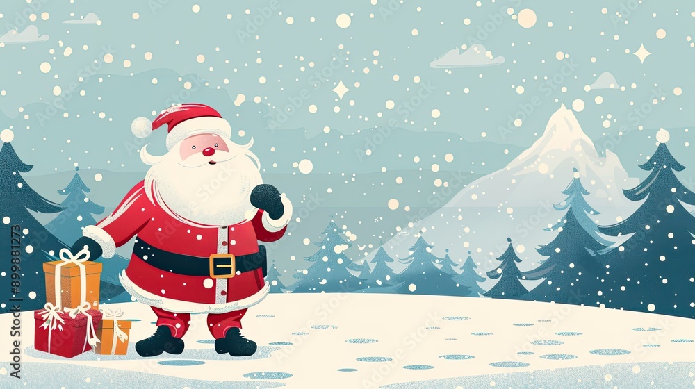 Obraz premium for Christmas and New Year. Santa Claus AI generated