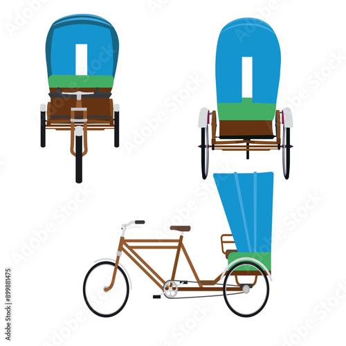 Illustration of Indian three wheeler Auto rickshaw
