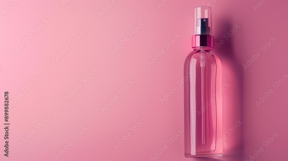 Cosmetic bottle on pink background with copy space for advertising Cosmetic bottle on pink background with copy space for advertising