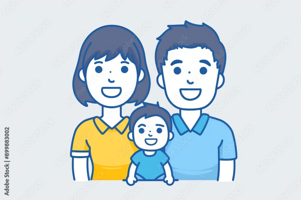 Simplified Family Icon with Blue and White Color Scheme Simplified Family Icon with Blue and White Color Scheme
