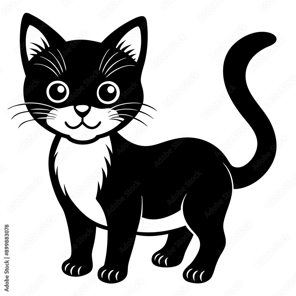cute cat pet animal playing pose style vector silhouette cute cat pet animal playing pose style vector silhouette