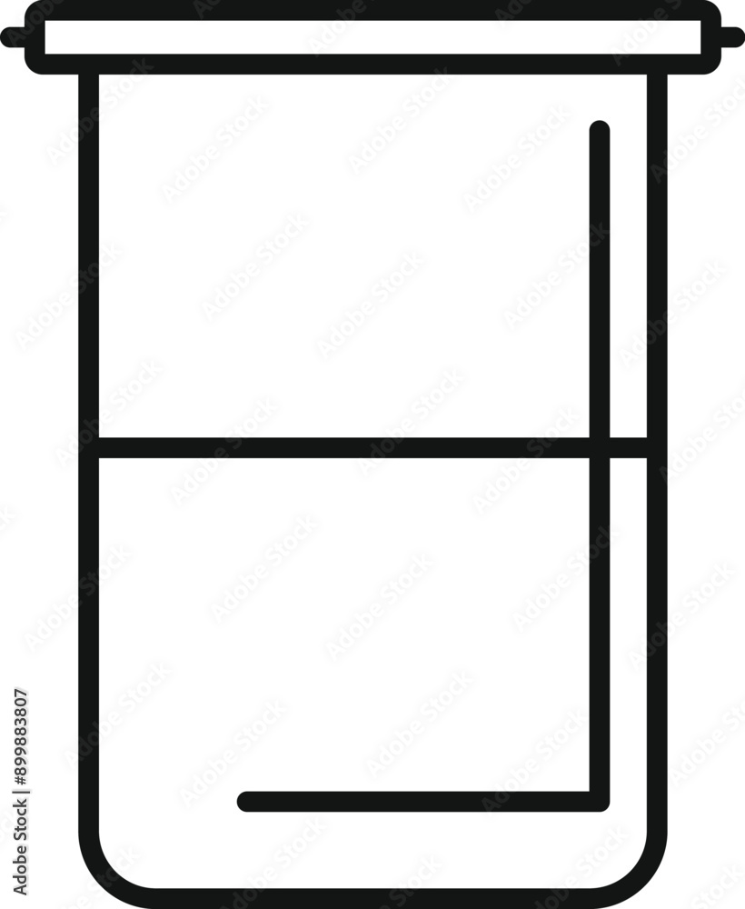 Simple line icon of a chemical beaker, often used for experiments and containing liquids Simple line icon of a chemical beaker, often used for experiments and containing liquids