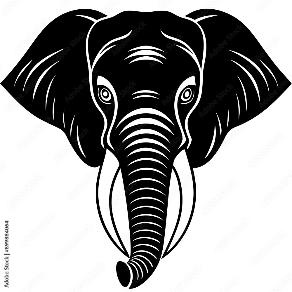 Elephant head vector silhouette Elephant head vector silhouette