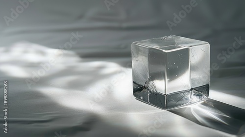 Photographing a glass cube in a gray studio background