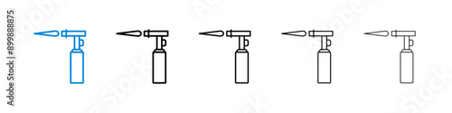 Blowtorch icon in black and blue