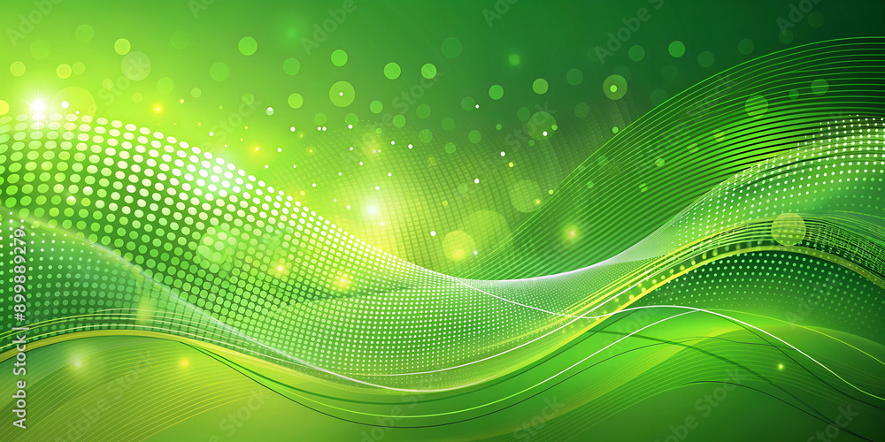 Green abstract background with gradient dots and wavy lines green color, gradient, simple background Generative AI Green abstract background with gradient dots and wavy lines green color, gradient, simple background Generative AI