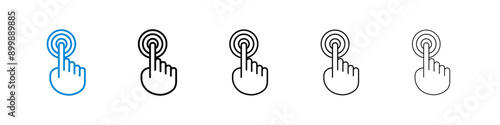 Finger control icon in black and blue photo