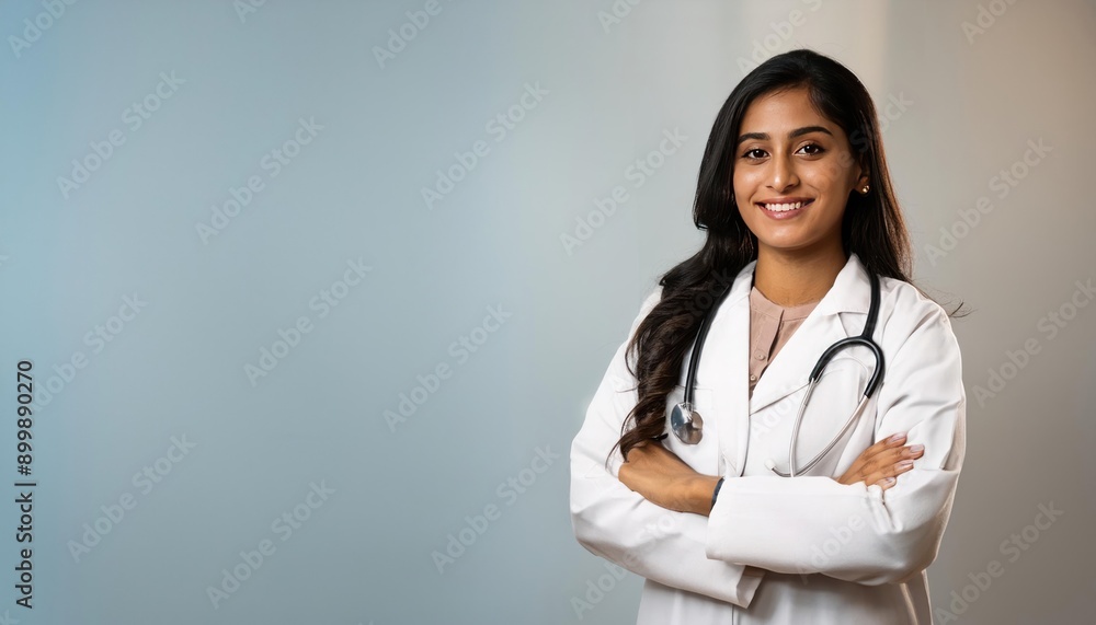 Confident Indian Doctor Smiling with Arms Crossed – Healthcare and Medicine Concept Confident Indian Doctor Smiling with Arms Crossed – Healthcare and Medicine Concept