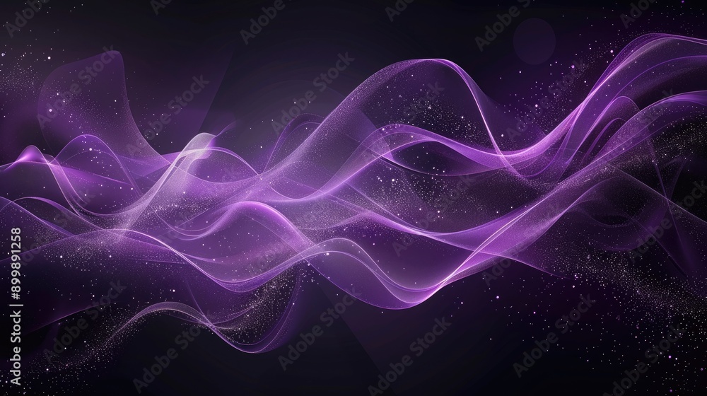 Fototapeta premium Abstract dark purple wave background AI generated