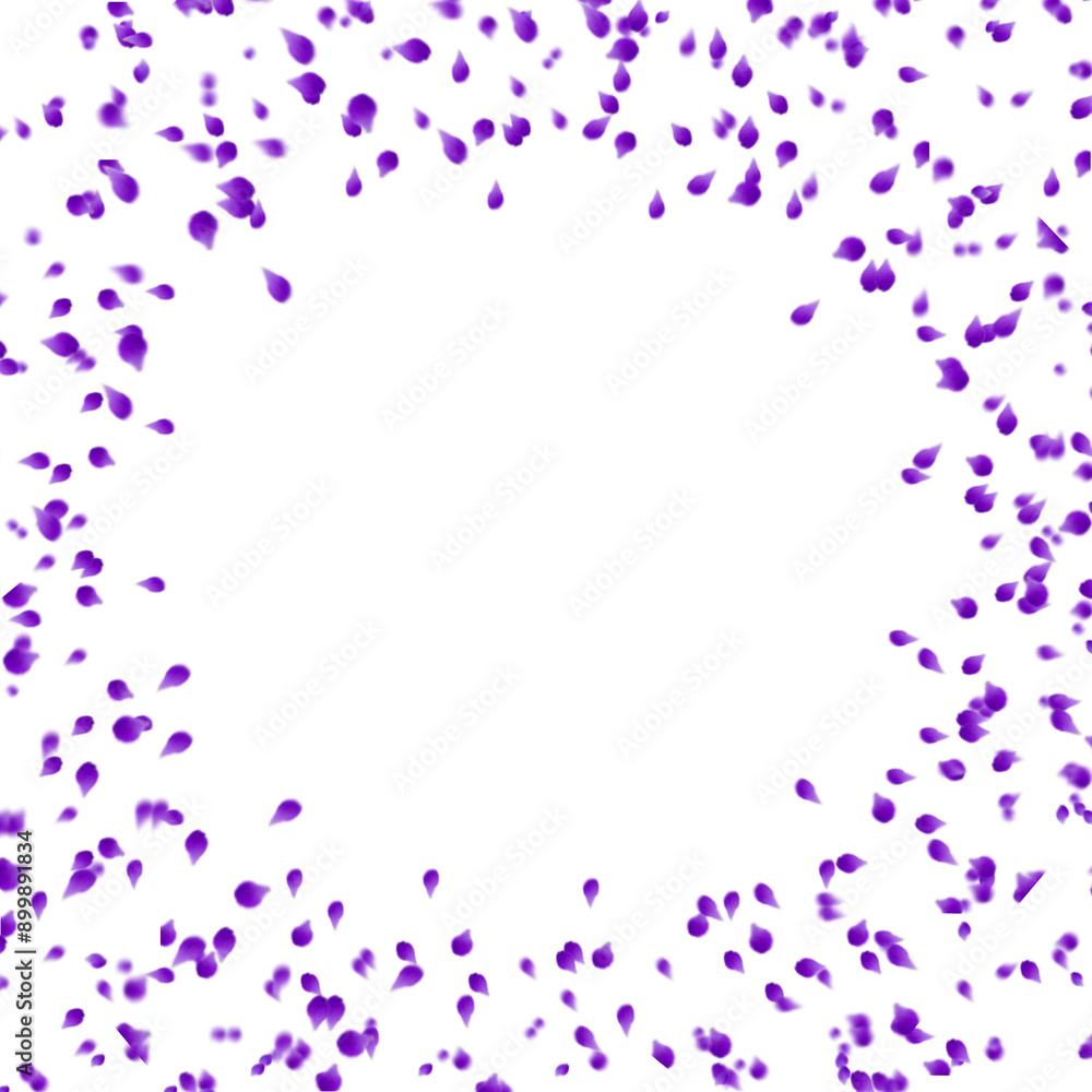 Purple rose petals circle frame isolated on white background Purple rose petals circle frame isolated on white background
