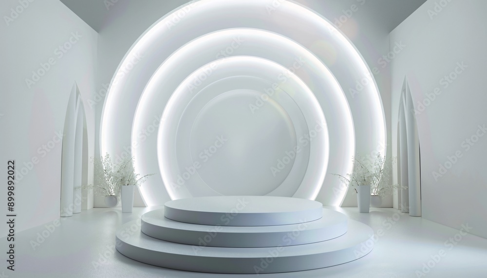 Fototapeta premium Luxurious Velvet Podium Stage Background Podium background