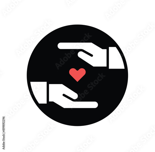 hand Vector illustration in black circle