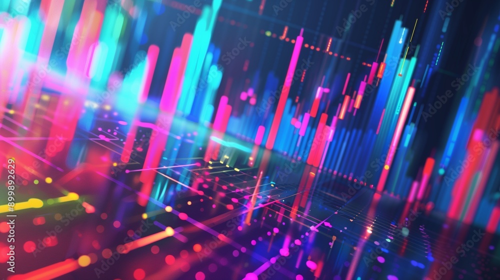 Create a digital financial chart with vibrant colors, forming an abstract and sleek wallpaper design, ideal for a background best-seller. Create a digital financial chart with vibrant colors, forming an abstract and sleek wallpaper design, ideal for a background best-seller.