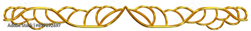 Golden shiny curve and cloud ornament.