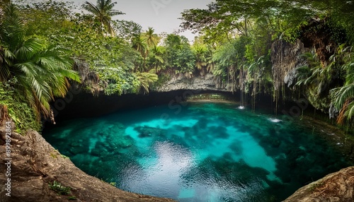 Un sumidero natural lleno de agua