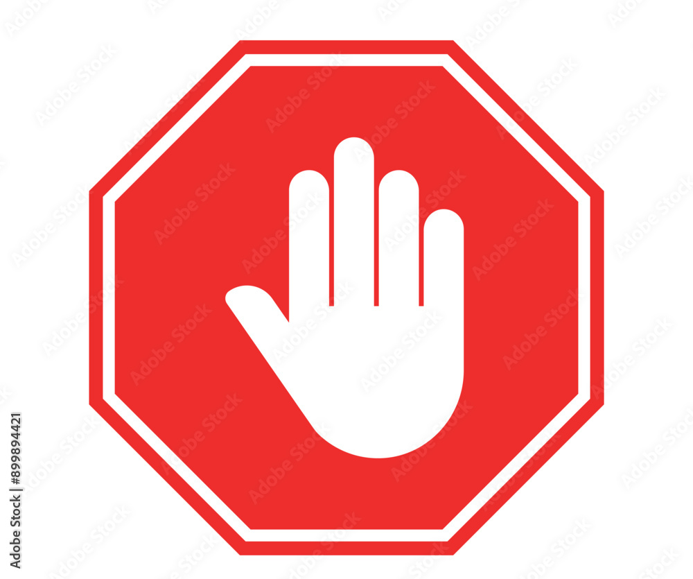 Red Stop Sign Vector Illustration Isolated on White Background Red Stop Sign Vector Illustration Isolated on White Background