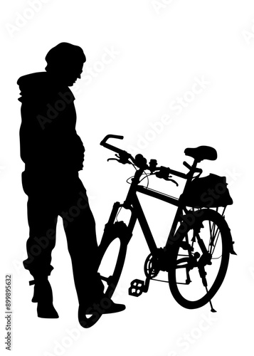 Sport people whit bike on white background