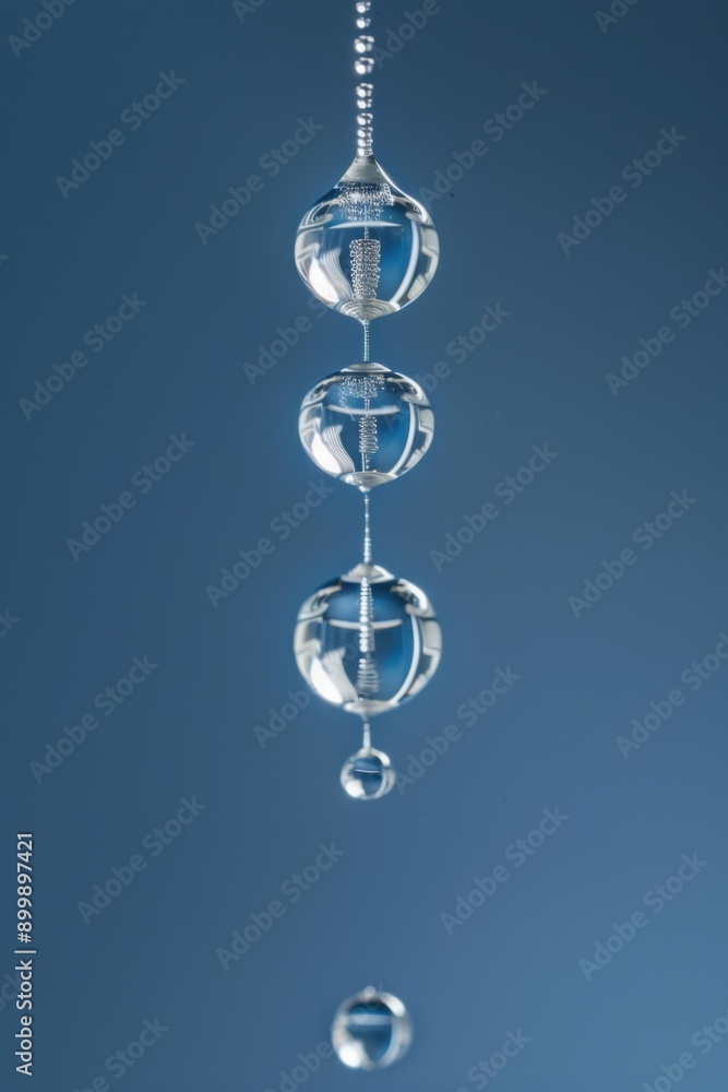 Water droplets hanging in the air. AI. Water droplets hanging in the air. AI.