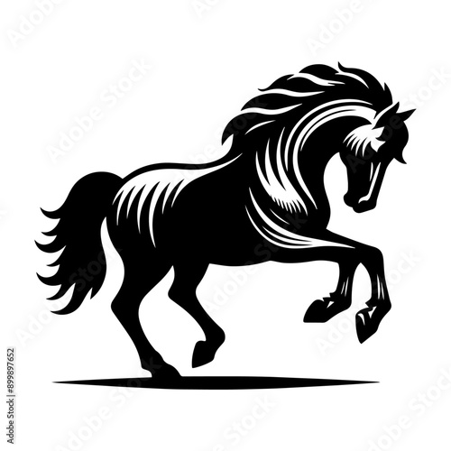 "Elegant Vector Horse Design: A Detailed Illustration Featuring Graceful Lines, Majestic Posture, and Realistic Features"
