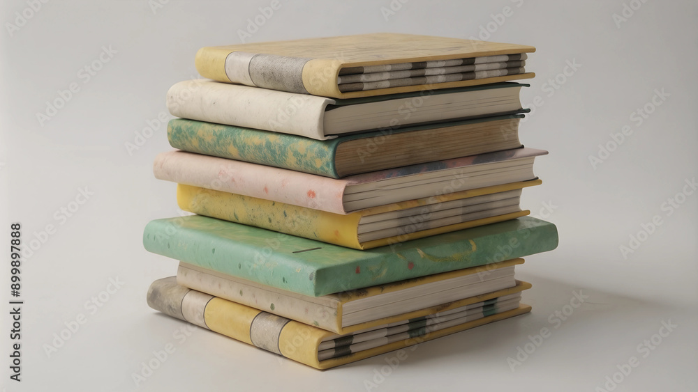 Stack of colorful books on plain background Stack of colorful books on plain background