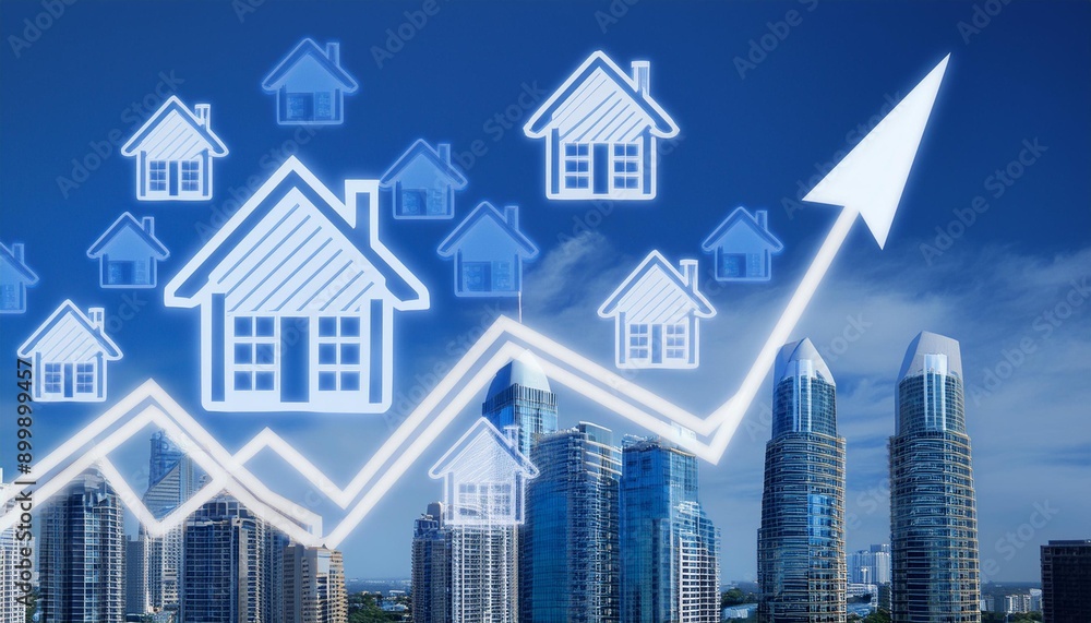 rising real estate graph rising real estate graph