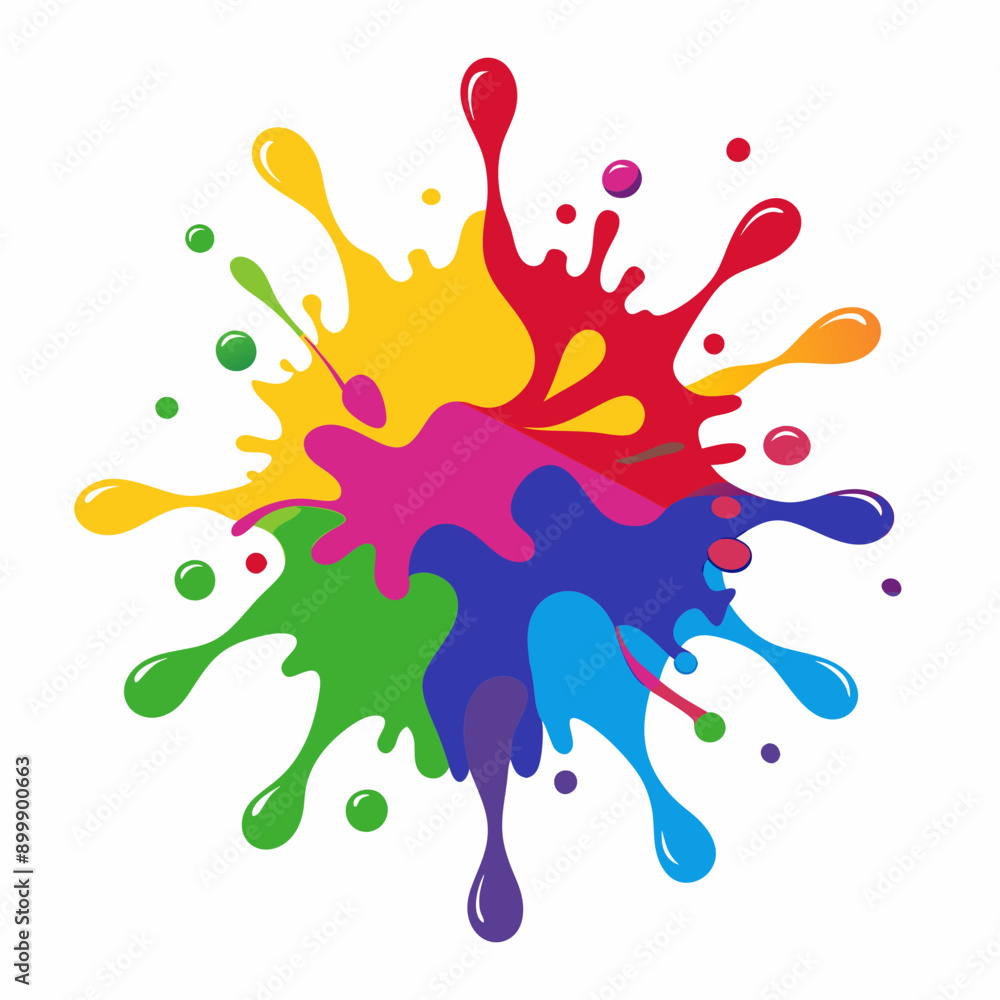 Fototapeta premium Multicolor powder explosion on White background 