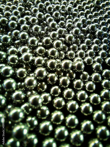 Stainless steel ball bearings. Stock photo. 