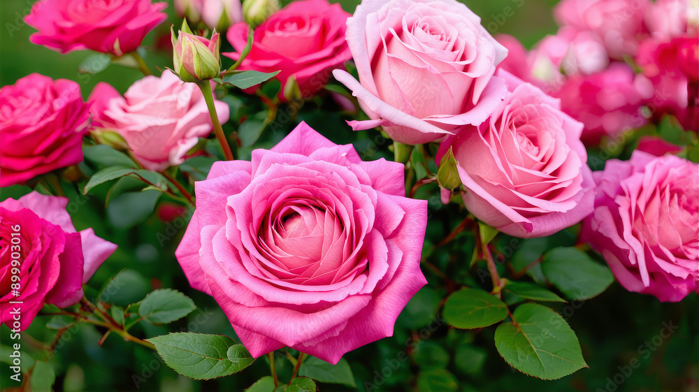 Beautiful Close-Up Photograph of Pink and Red Roses in Bloom Beautiful Close-Up Photograph of Pink and Red Roses in Bloom