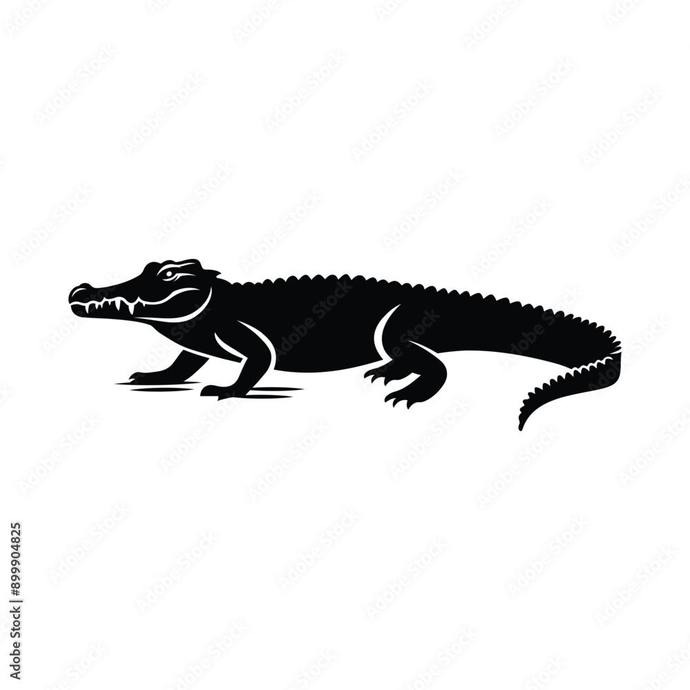 Striking Crocodile Vector Design Silhouette Striking Crocodile Vector Design Silhouette