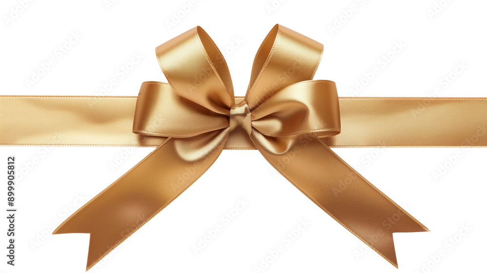 Gold gift wrap ribbon decoration with ribbon isolated on white Gold gift wrap ribbon decoration with ribbon isolated on white