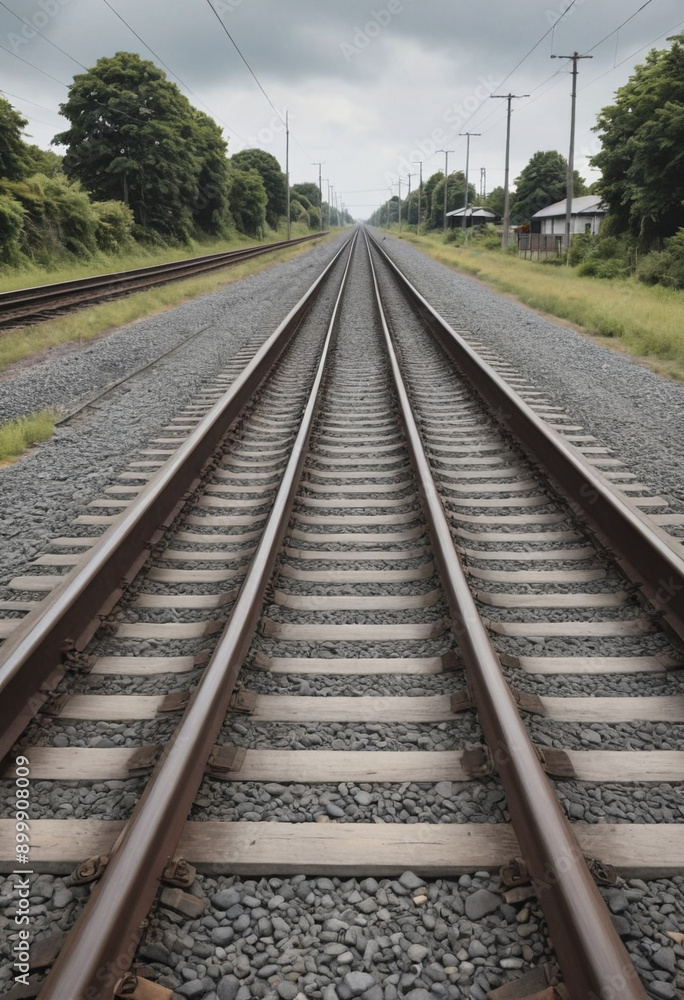 Railway tracks disappearing into the distance Railway tracks disappearing into the distance