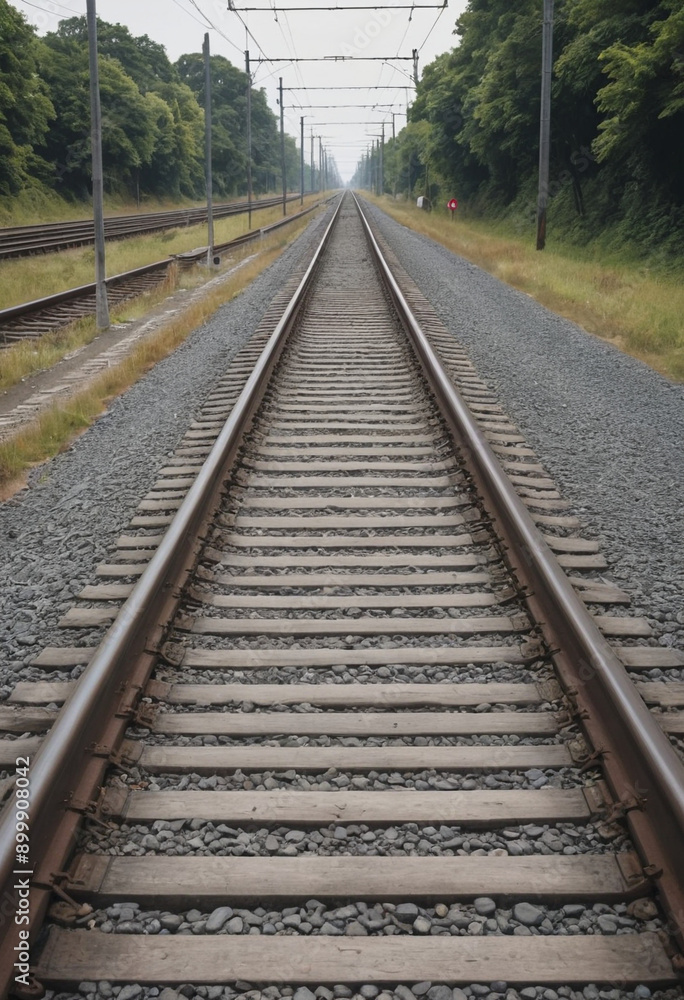 Railway tracks disappearing into the distance Railway tracks disappearing into the distance