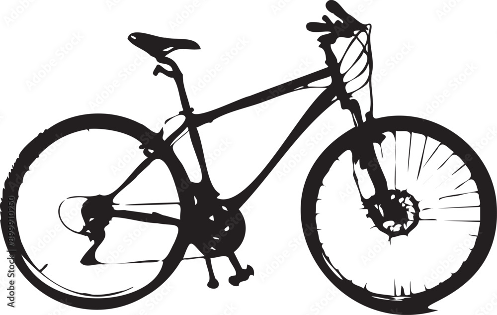 Fototapeta premium Bicycle Silhouette Black and White Background
