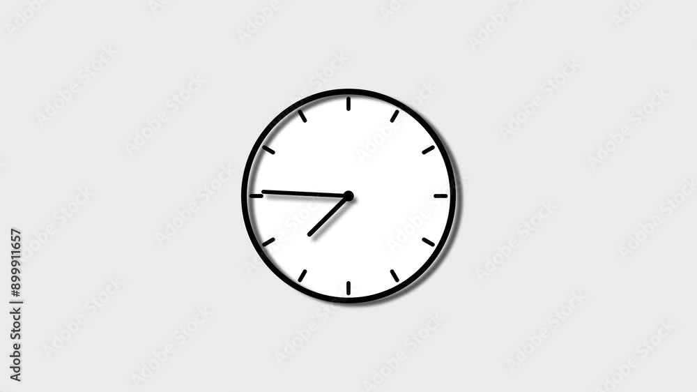 Clock icon flat style 24 hours arrow line rotted animation. Office timer clock concept with moving arrows. Clock icon flat style 24 hours arrow line rotted animation. Office timer clock concept with moving arrows.