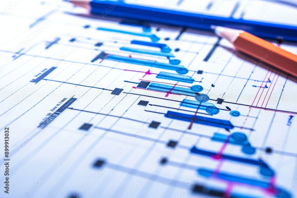 A detailed view of a pencil resting on a sheet of paper, showcasing the fine lead tip gently pressed against the surface, Pipeline of budget planning process, AI Generated A detailed view of a pencil resting on a sheet of paper, showcasing the fine lead tip gently pressed against the surface, Pipeline of budget planning process, AI Generated