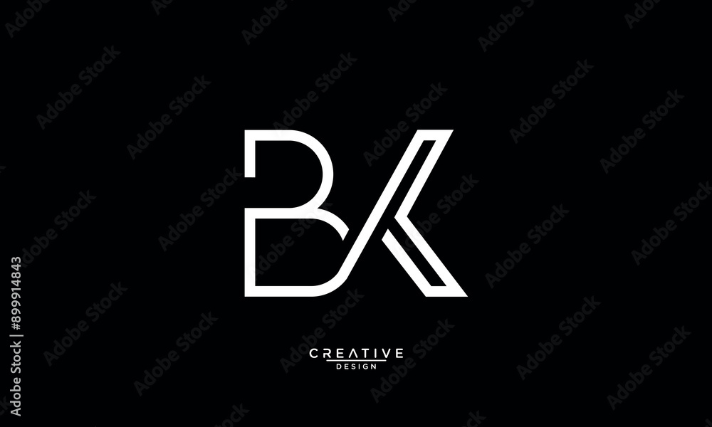 BK, KB, B, K, Abstract Letters Logo Monogram BK, KB, B, K, Abstract Letters Logo Monogram