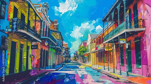 New Orleans vibrant architecture, Louisiana, USA