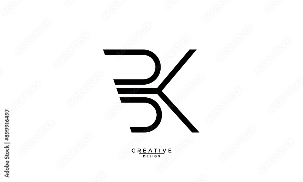 BK, KB, B, K, Abstract Letters Logo Monogram BK, KB, B, K, Abstract Letters Logo Monogram